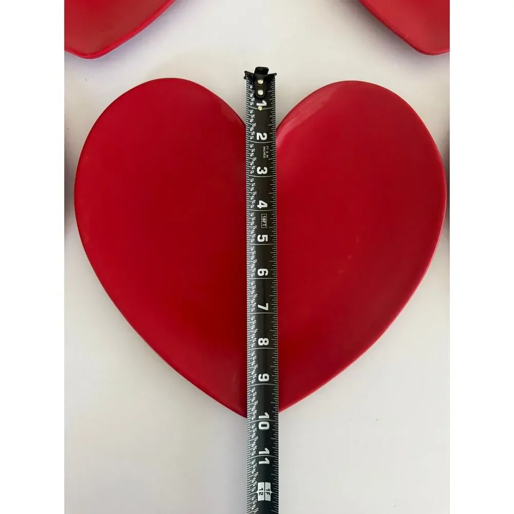 Target Red Heart Melamine Dinner Plates Set of 8 Valentine Ceramic Look Plastic